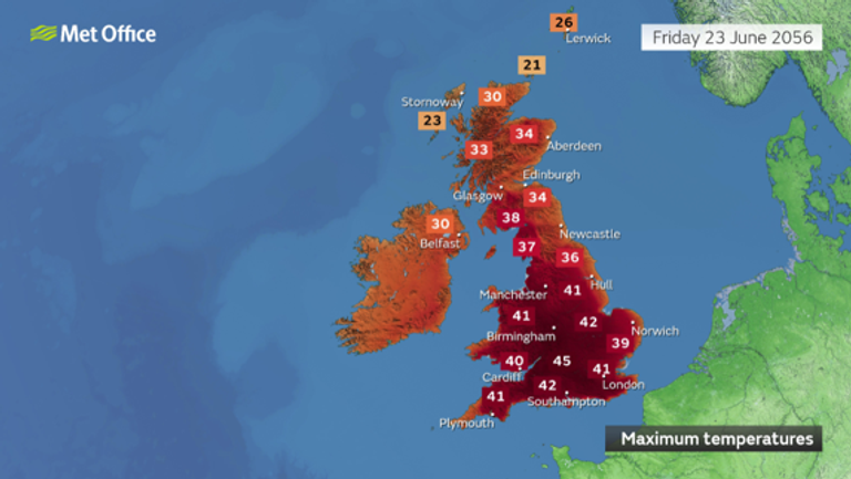The heat map from the Met Office blog post