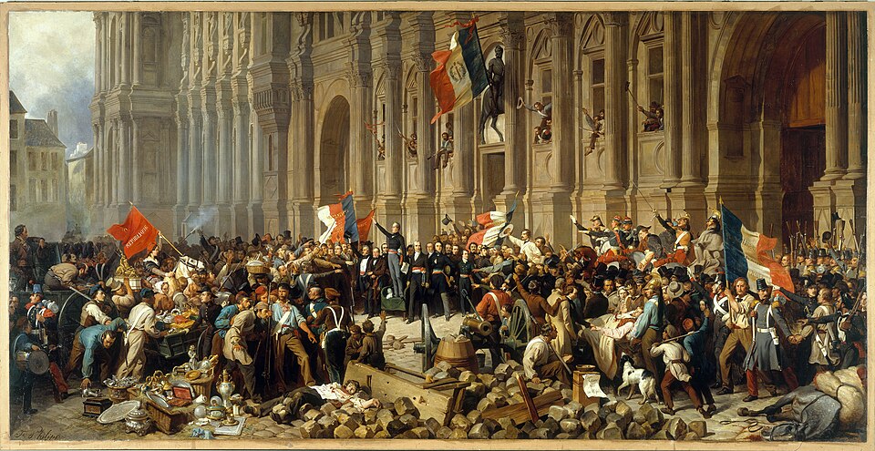 Philippoteaux - Lamartine in front of the Town Hall of Paris rejects the red flag