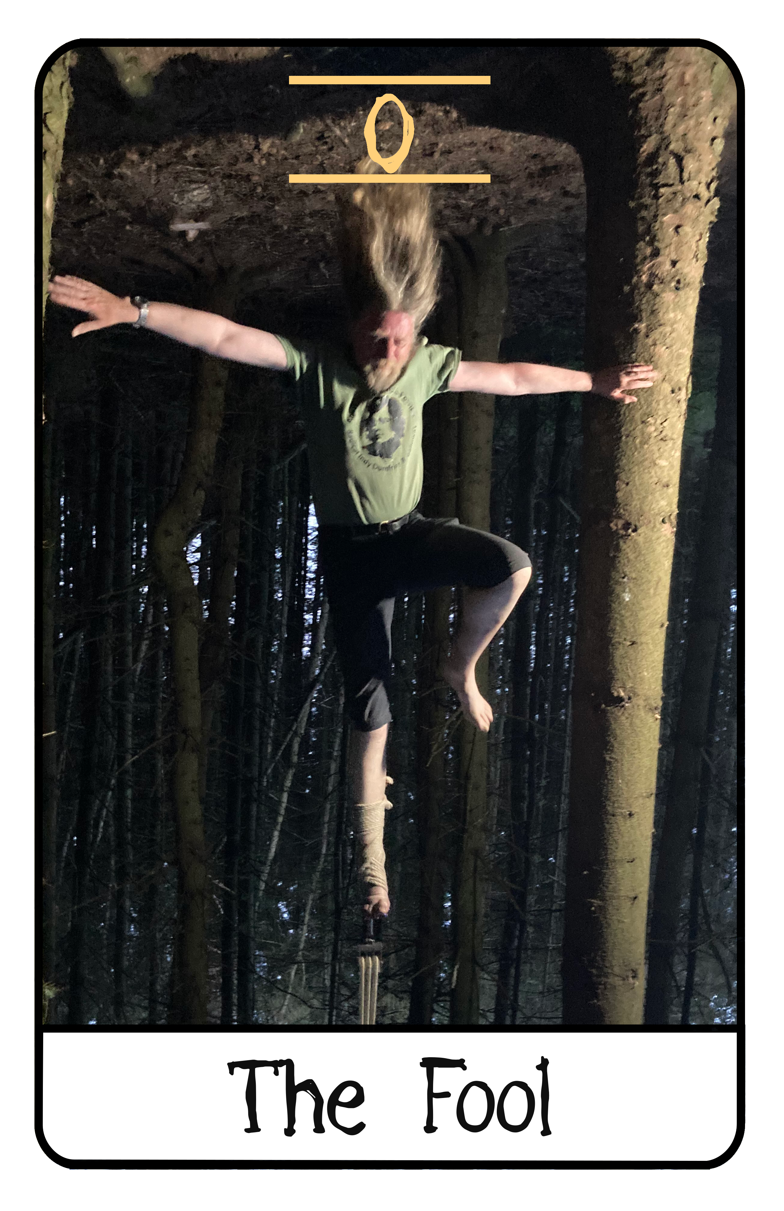 A photograph of myself in the form of the Tarot card, The Fool