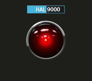 HAL's unblinking red eye, from '2001: A Space Odyssey'