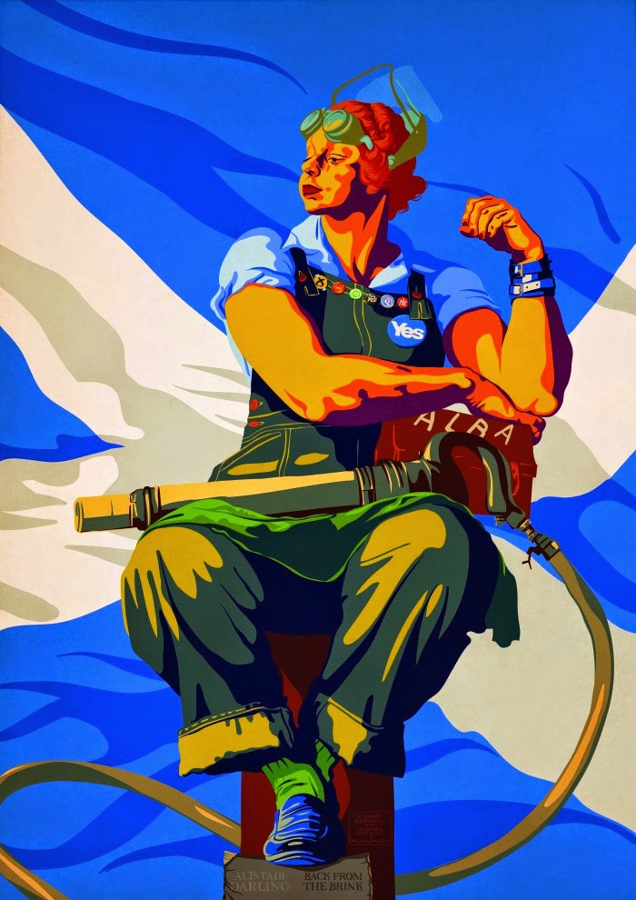 Rosie the Riveter, pictured in front of a Saltire: Image courtesy of Stewart Bremner