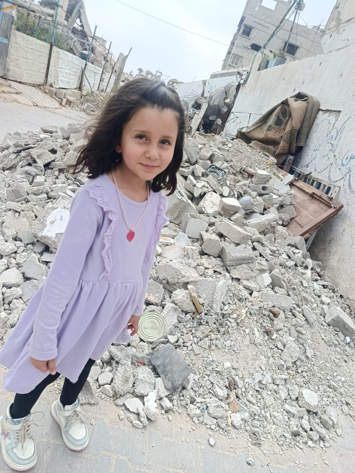 A child in a street in Gaza