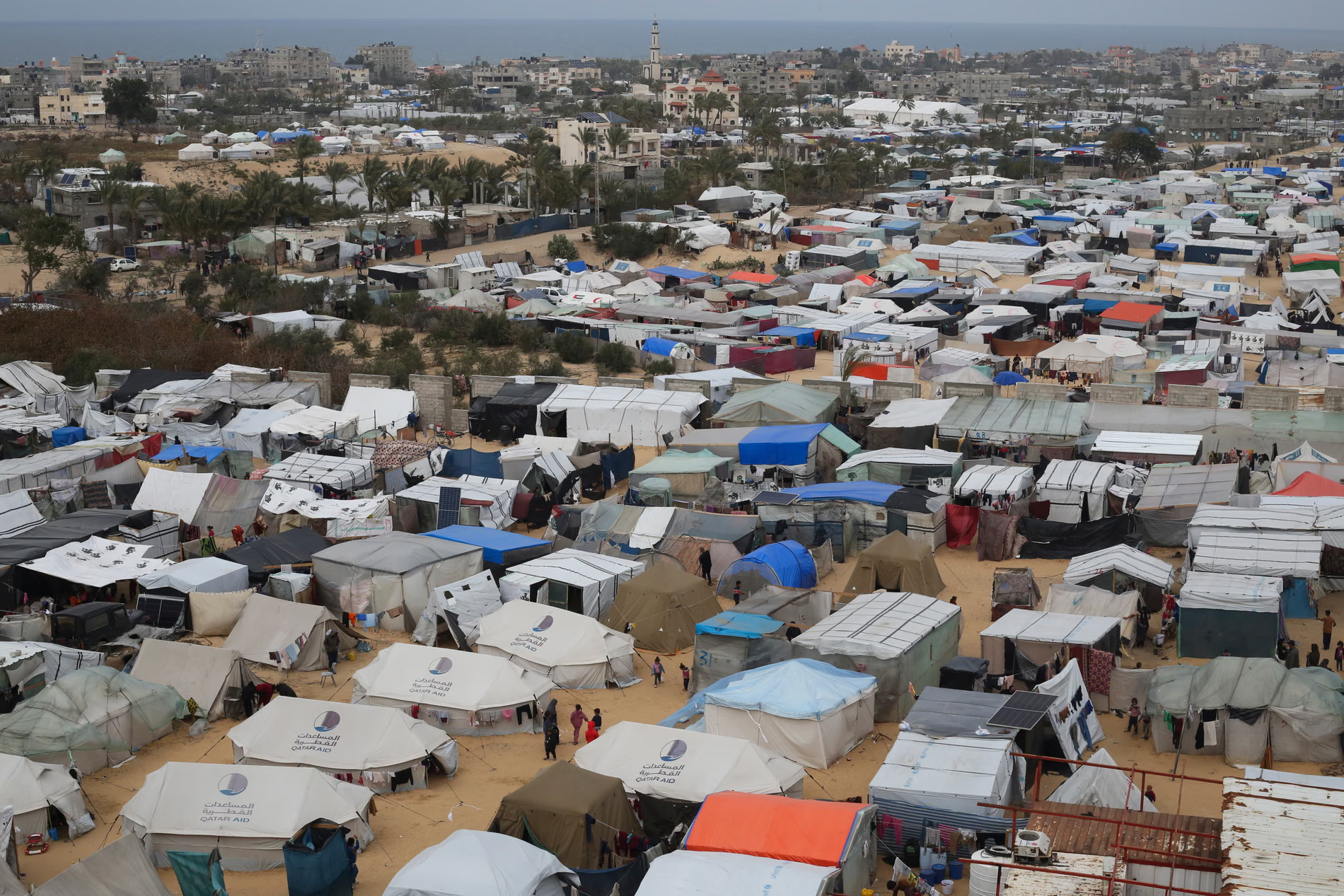 Refugee encampments in Gaza