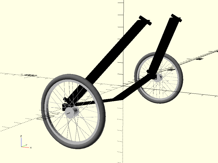 Early CAD drawing of the four bar linkage
